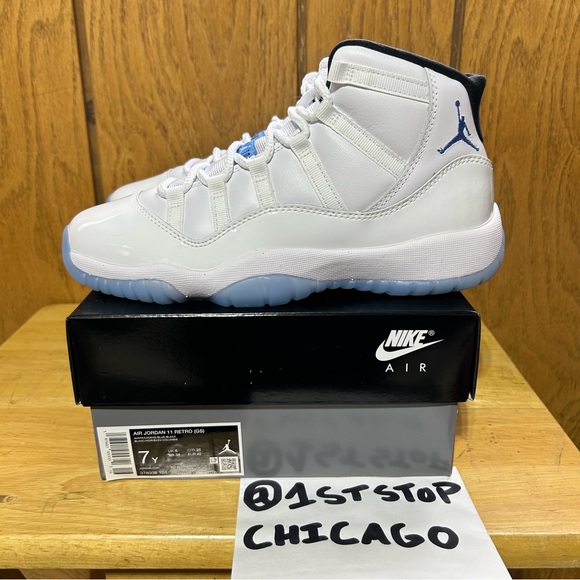 Air Jordan Retro 11 Legend Blue Columbia 2024 GS Kids Size 7Y